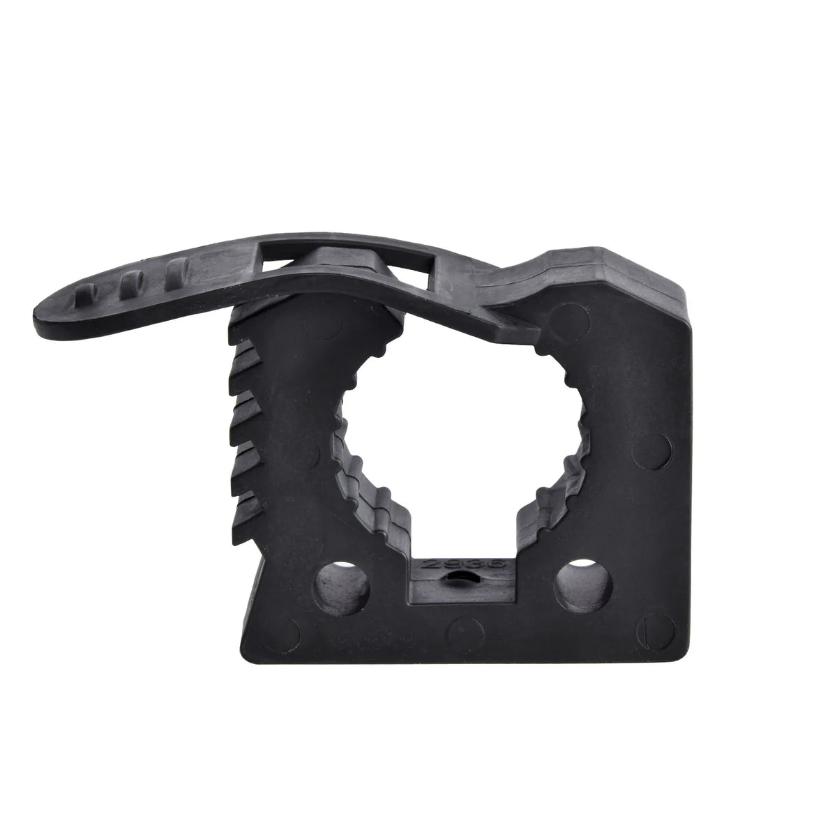 Black quick release rubber tool clamp front view