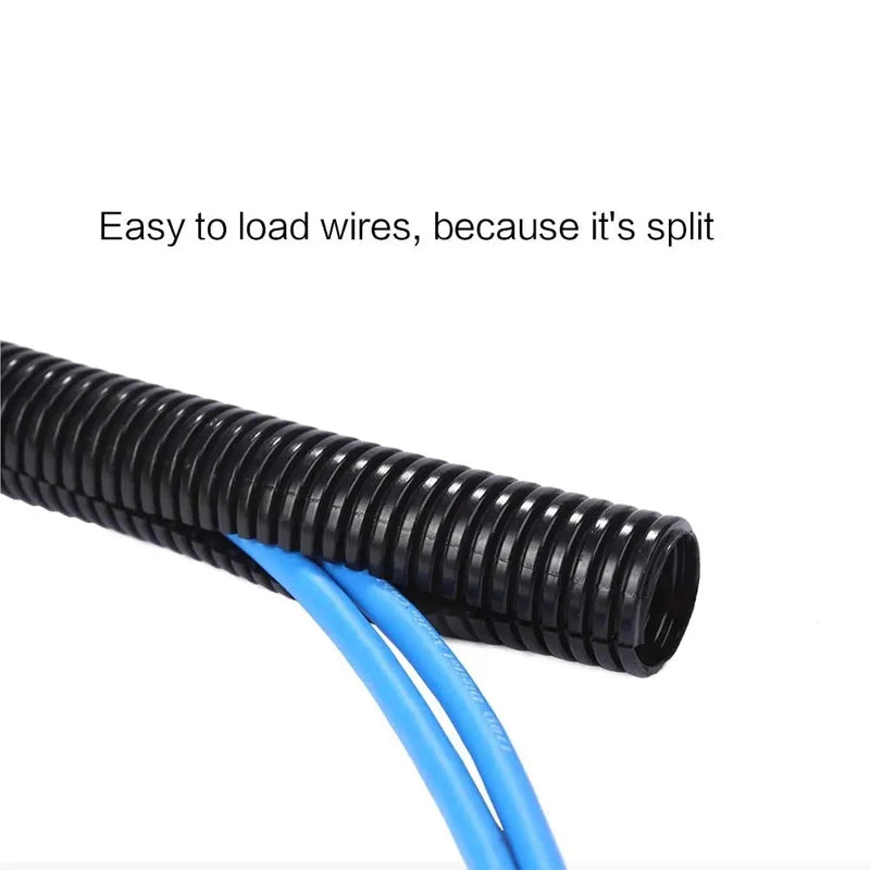 Length 3/6 Meters OD7/10/13/15/18/21/25/28mm Split Wire Loom Conduit Polyethylene Tubing Black Color Sleeve Tube Tuck's Performance