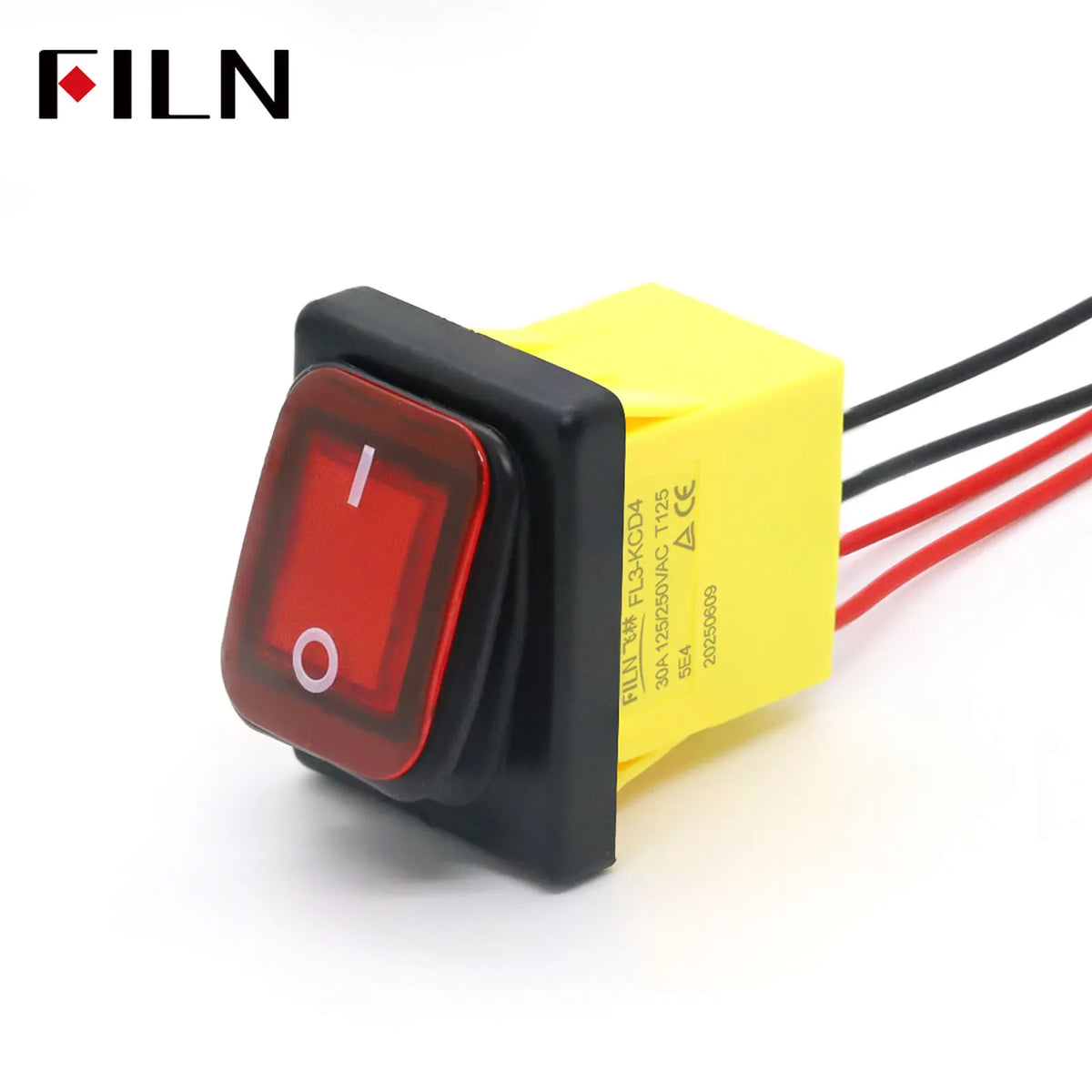 30A 12V 24V 220V LED Rocker Switch With Wires ON OFF Heavy Duty 4 Pin DPST IP67 Sealed Waterproof  Auto Boat Marine Toggle 30x22 Tuck's Performance