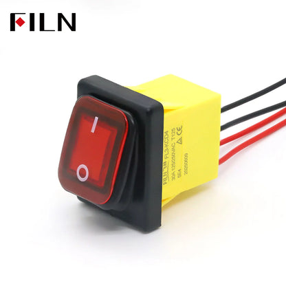 30A 12V 24V 220V LED Rocker Switch With Wires ON OFF Heavy Duty 4 Pin DPST IP67 Sealed Waterproof  Auto Boat Marine Toggle 30x22 Tuck's Performance