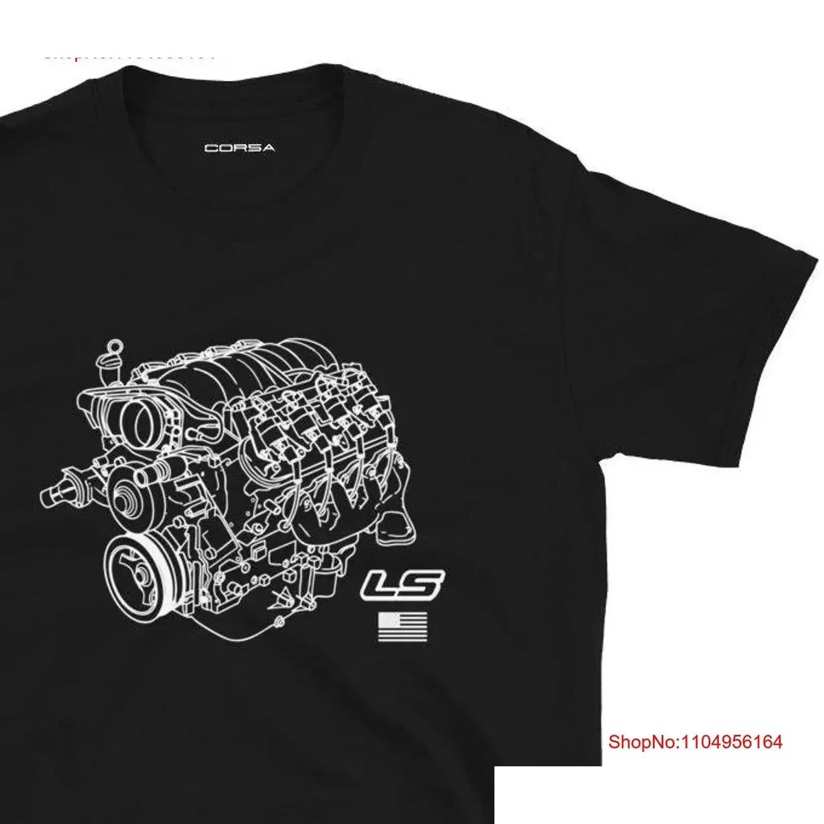 LS1 LS3 LS2 LS7 LS v8 Engine Blueprint Men's T Shirt vintage Washed graphic Top For Everyday Wear streetwear Breathable Tuck's Performance