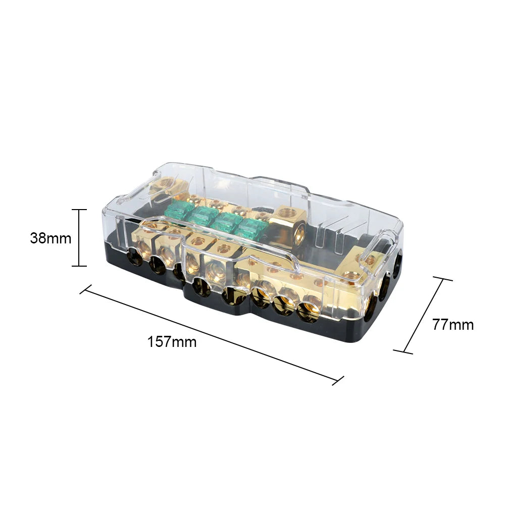 12V / 24V Heavy-Duty Fuse Distribution Block – 2-In / 4-Out with LED Fault Indicator (30A / 60A Options) Tuck's Performance