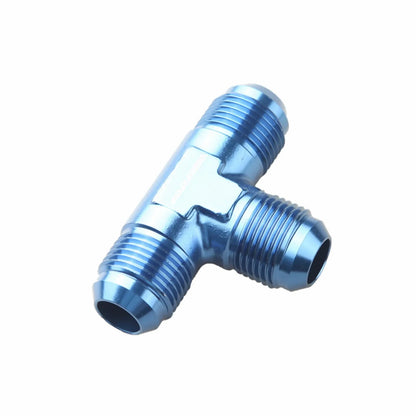 Universal AN3/4/6/8/10/12 Aluminum Alloy AN Male Thread Flare Tee Union T Pipe Fuel Hose Fitting Adapter Black/Blue Tuck's Performance