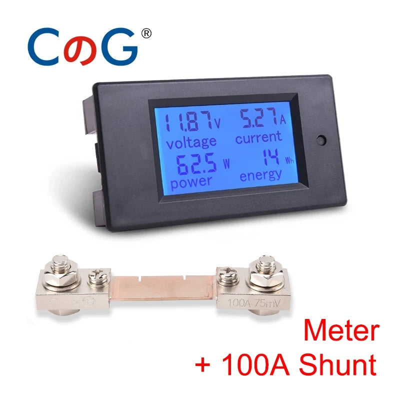 CG 20A/50A/100A DC Multifunction Battery Monitor Meter with Shunt LCD Display Digital Meter Voltmeter Ammeter for Cars,RV Tuck's Performance