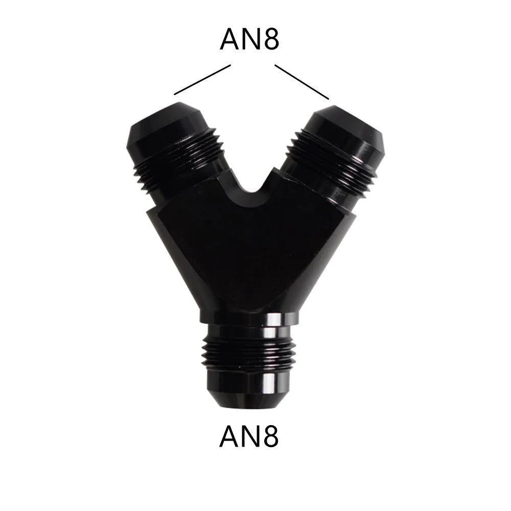 High Quality AN4 AN6 AN8 AN10 Y Adapter Block Male Thread Fuel Hose Fitting Adapters Tee Oil Pipe Joint Universal Aluminium Tuck's Performance
