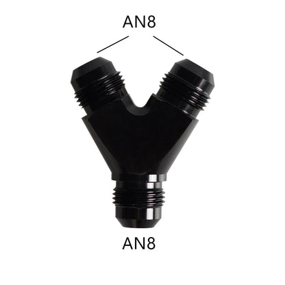 High Quality AN4 AN6 AN8 AN10 Y Adapter Block Male Thread Fuel Hose Fitting Adapters Tee Oil Pipe Joint Universal Aluminium Tuck's Performance