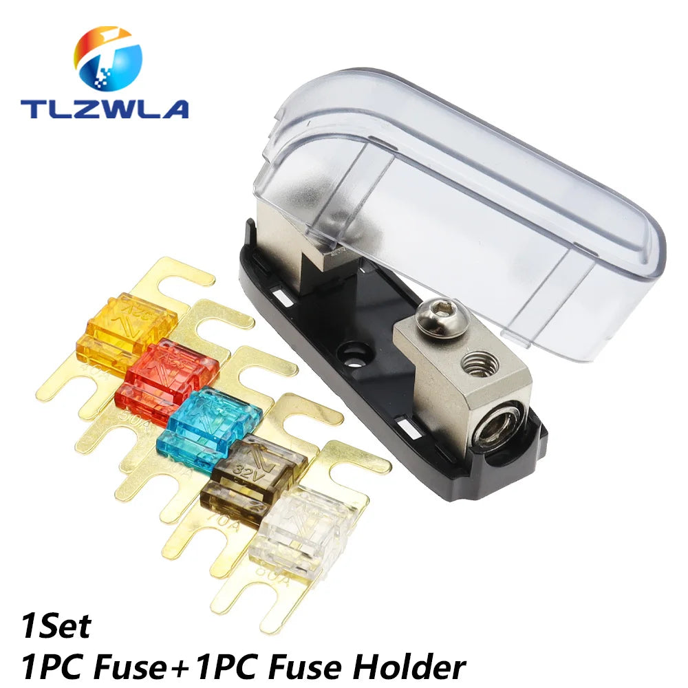 1Set Car Audio Auto Mini ANL AFS Car Fuse Holder Block with Fuse 20A 30A 40A 50A 60A 80A 100A 150A 200 MINI ANL 32V Good Quality Tuck's Performance