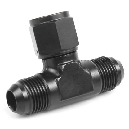 6AN AN8 AN10 Tee Block Aluminum AN6 T Fuel Hose Union Fitting Adapter Black 6 AN to 2x 6AN Tuck's Performance