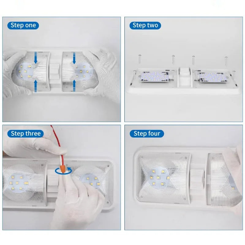 12V/24V LED dome light - installation steps
