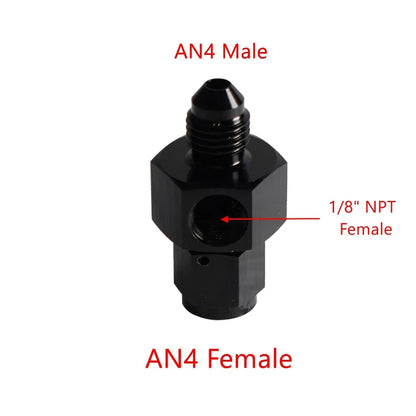 1PC Fuel Pressure Take Off Fitting AN6/AN8/AN10/AN12 Male to Female 1/8 NPT Swivel Joint Connection Gauge Port Hose Adapters Tuck's Performance