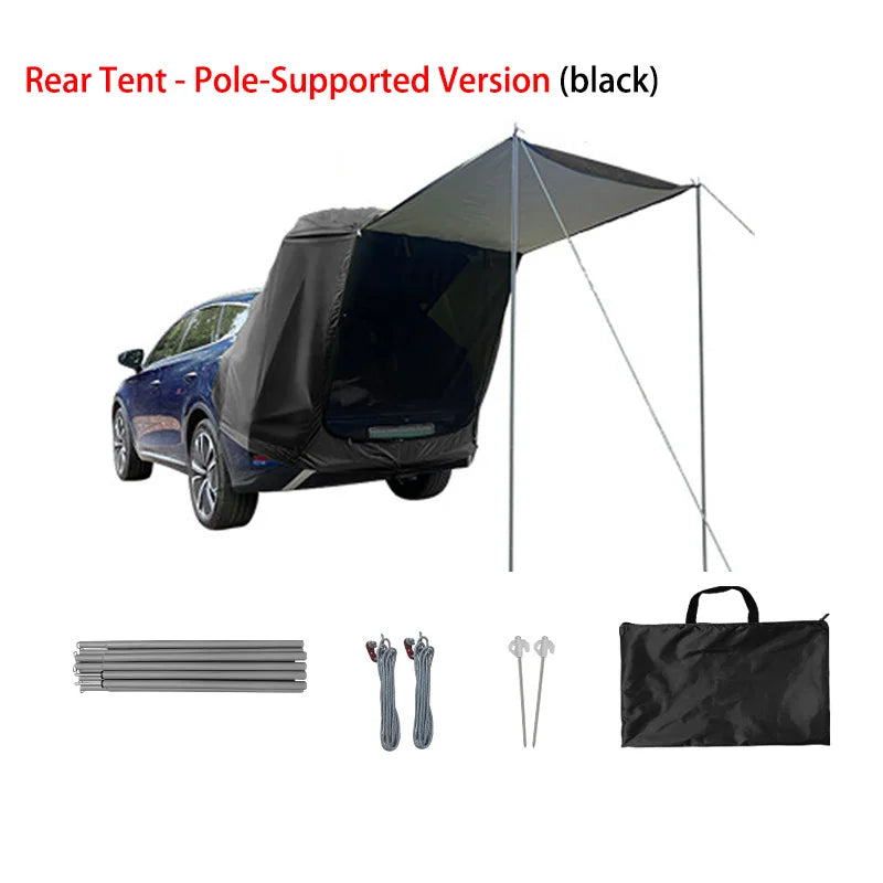 Outdoor Car Rear Tent Camping Picnic Car Rear Tent with Canopy Car Rear Extension Tent Sunshine-Proof Rain-Proof Car Rear Tent Tuck's Performance