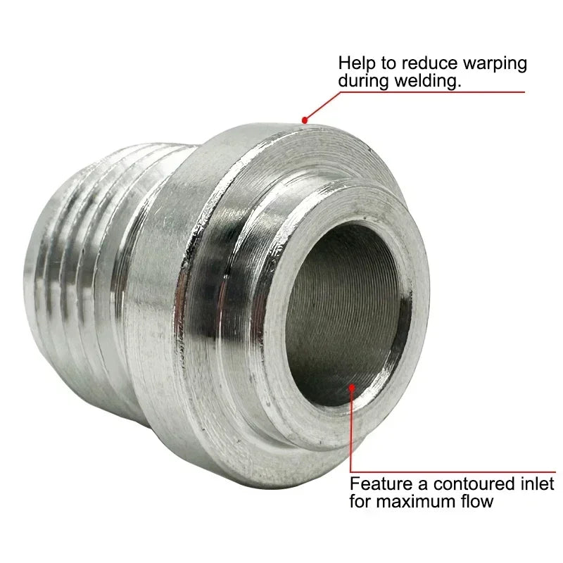 2X 3AN 4AN 6AN 8AN 10AN 12AN 16AN 20AN Male Weld On Fitting Adapter Weld Bung Aluminum Hose Straight Thread Connector Silver Tuck's Performance