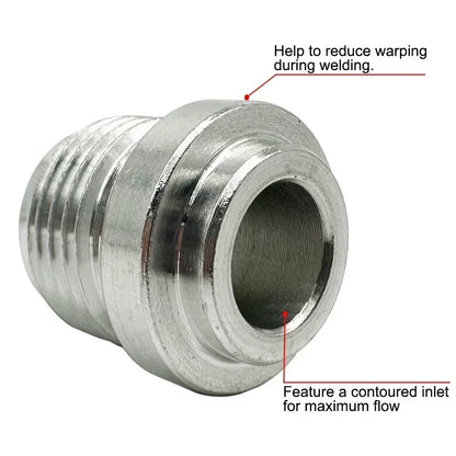2X 3AN 4AN 6AN 8AN 10AN 12AN 16AN 20AN Male Weld On Fitting Adapter Weld Bung Aluminum Hose Straight Thread Connector Silver Tuck's Performance