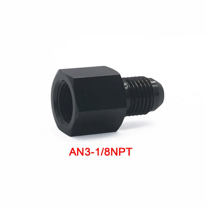 Jiax Black Aluminum AN4 AN8 AN6 1/8NPT Female to AN 3 AN6 AN8 AN10 Male Flare Adapter Fitting Reducer Tuck's Performance