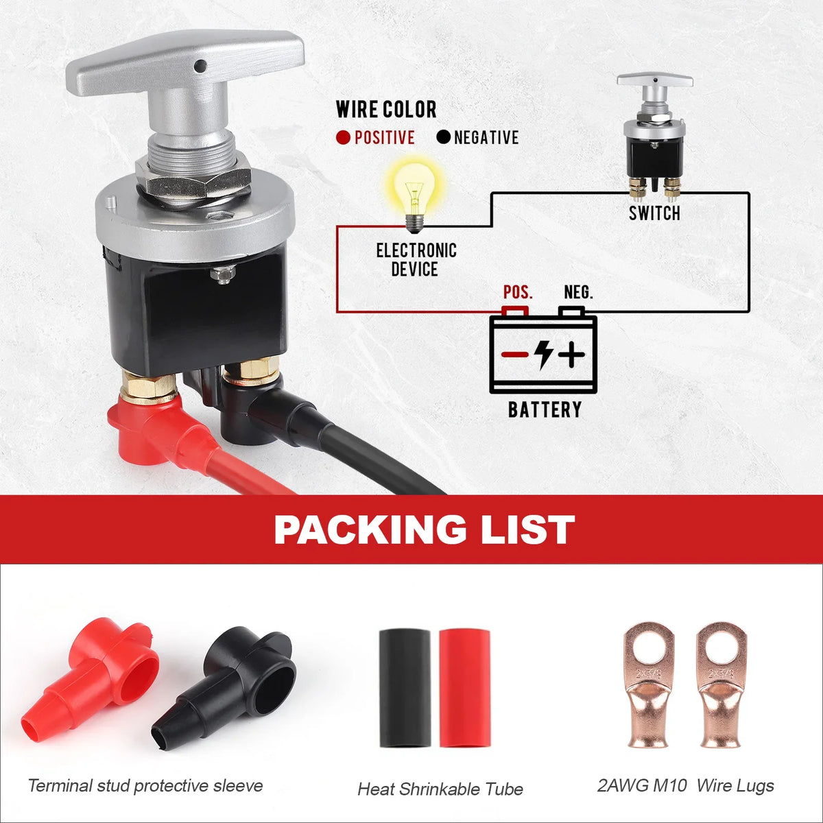 Battery Isolator Disconnector 1500A 12-48V Heavy Duty Battery Kill Mass Switch Kit Stud M10 For RV Camper Van Truck Boat Autos Tuck's Performance