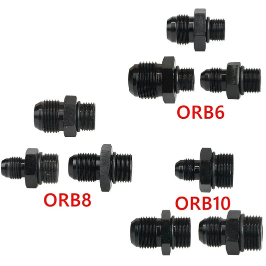 ORB O-ring AN6 AN8 AN10 Aluminum Male Flare Union Nitrous Oil Fuel Hose End Adapter Fitting Straight AN Male To AN Male Coupler Tuck's Performance