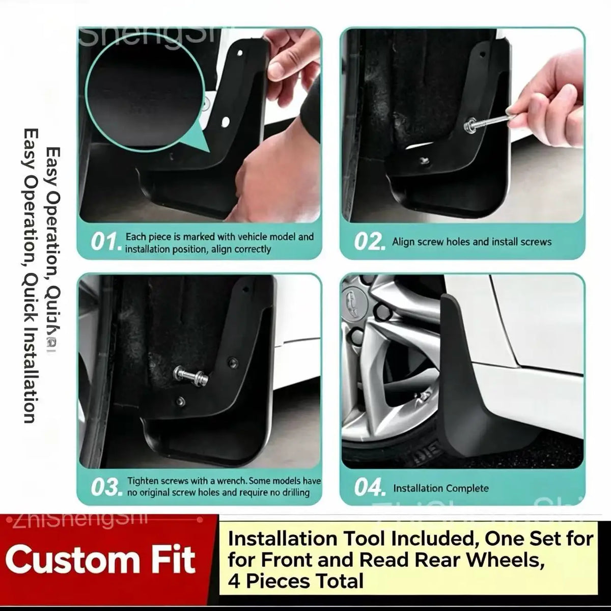 For Nissan Patrol Y61 2003-2011 Mud Flaps Heavy Duty Splash Guards Set of 4 Rugged Mudguards for Off-Road 4x4 SUV Tuck's Performance