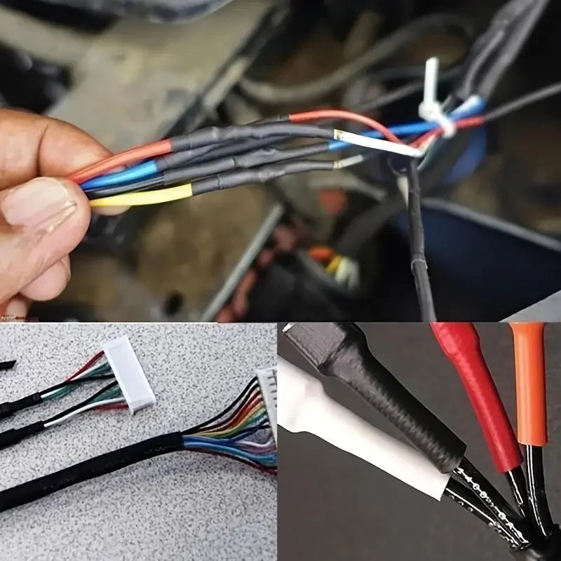 127PCS Black Red Heat Shrink Tubing 2:1 Assortment Polyolefin Tube Car Cable Sleeving Wrap Wire Kit Tuck's Performance