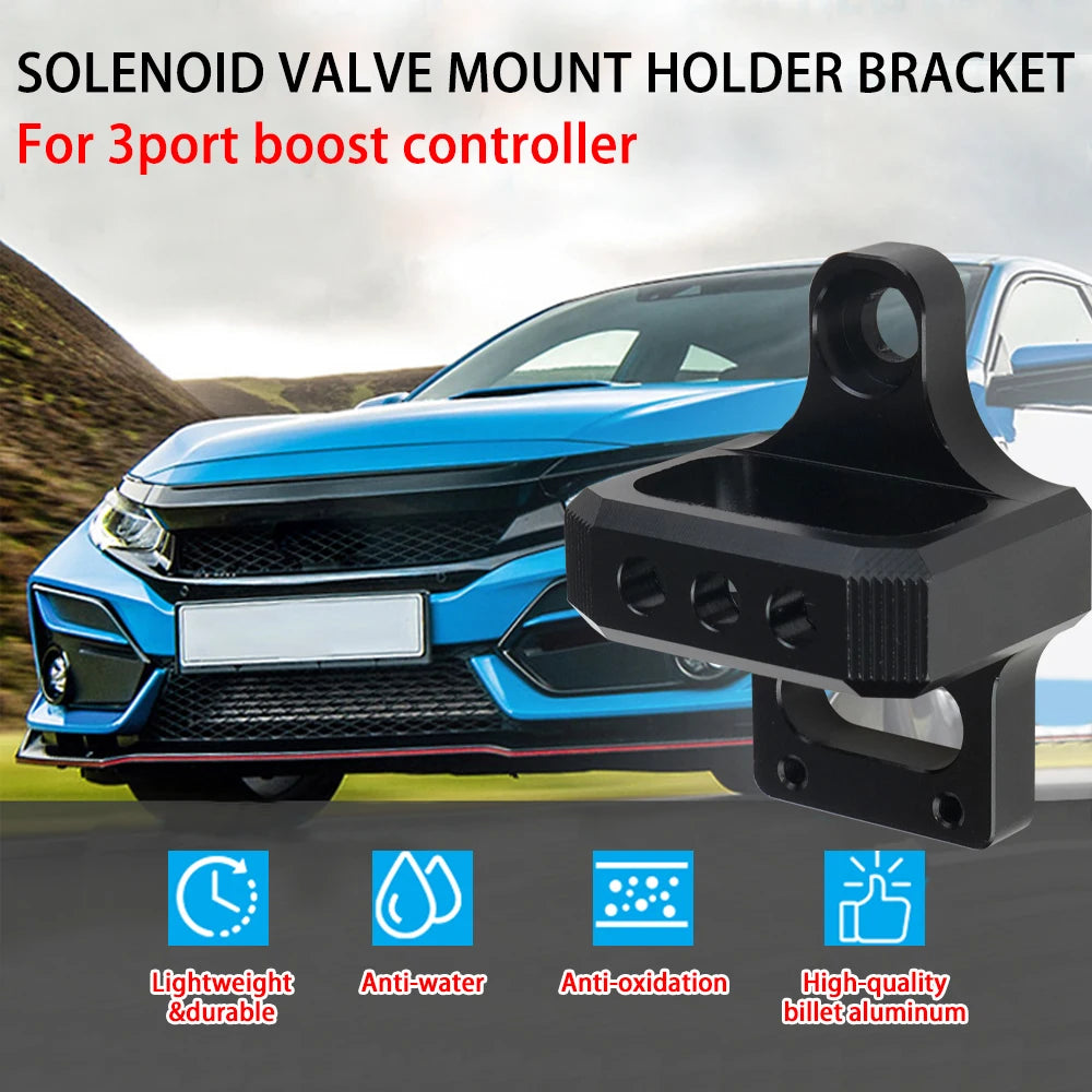 Universal Solenoid Valve Mount Holder Bracket 3 Port for Mac AEM Boost Controller For 94-01 Acura Integra For 92-95 Honda Civic Tuck's Performance
