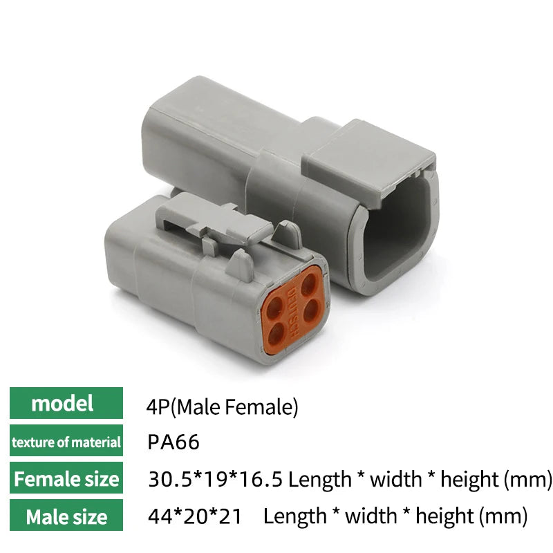 10/50/100 Sets Deutsch DTM/DT/DTP/DTF Automobile Connector Plug&Socket Male&Female Terminal DTM04-2/3/4/6/8/12 DTM06-2/3/4/6/8S Tuck's Performance