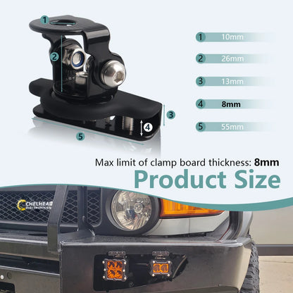 Universal LED Work Light Hood Mount Brackets - Pair image 3