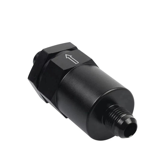 Aluminum 6AN Black Billet Inline Fuel Filter 30 Micron Tuck's Performance