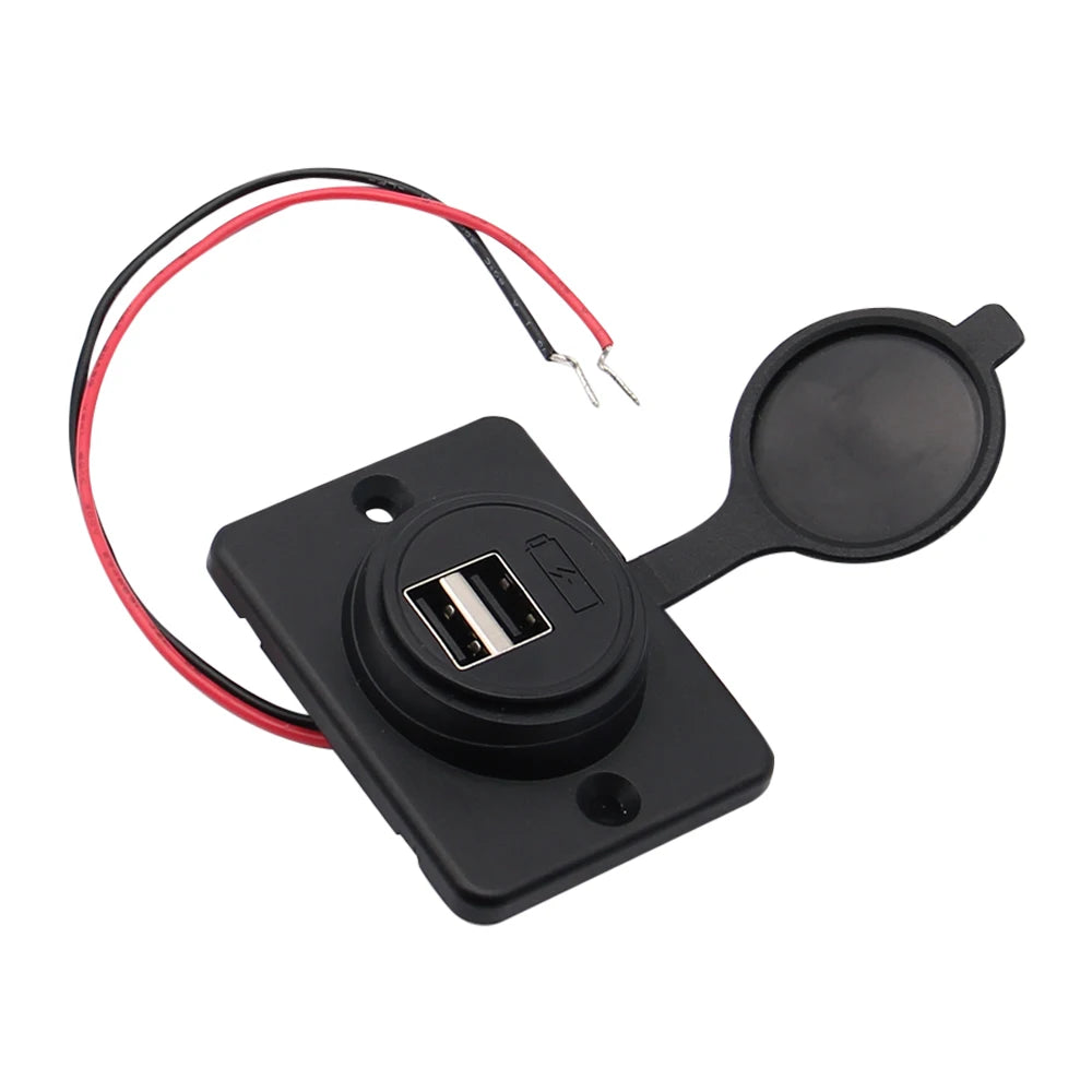 12-24V 4.2A Dual USB Charger Power Socket Adapter Charging Panel Mount for Motorbike Car Boat ATV UTV Camper Caravans Chargers Tuck's Performance