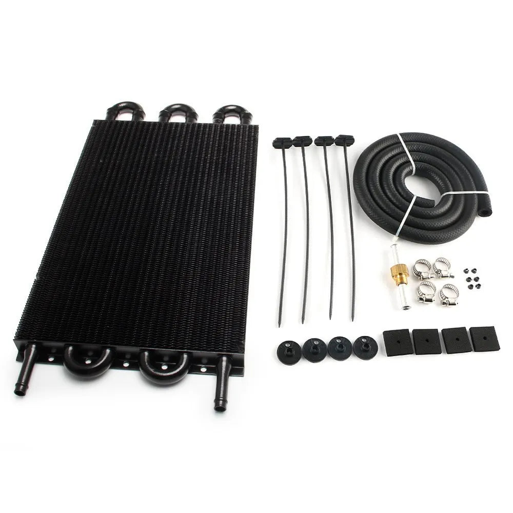 2 Row 4 Row 6 Row 8 Row 10Row 16Row Universal Remote Transmission Oil Cooler Auto-Manual Radiator Converter Aluminum Kit Tuck's Performance