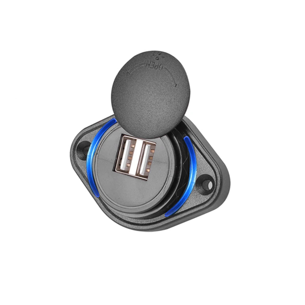 12-24V 3.1A Dual USB Charger Power Socket Adapter Charging Panel Mount for Motorbike Car Boat ATV UTV Camper Caravans Tuck's Performance