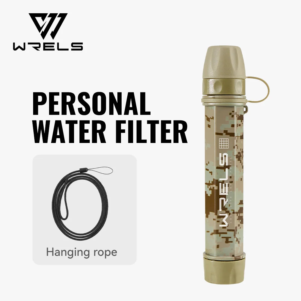WRELS Outdoor Mini Camping Hiking Purification Water Filter Straw Carbon Fiber Water Bag for Survival or Emergency Supplies Tuck's Performance