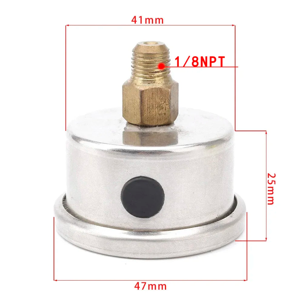 Universal Fuel Pressure Gauge Liquid 0-100psi Oil Press Gauge 1/8" NPT with Fuel Pressure Take Off Fitting AN6 AN8 AN10 Adapter Tuck's Performance