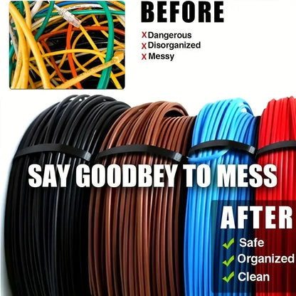 Cable Ties 500 Pack - Black Nylon, 100mm to 300mm Tuck's Performance