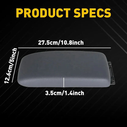 Console armrest lid dimensions 27.5 cm long, 12.6 cm wide, 3.5 cm thick