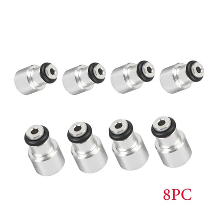 8Pcs Silver LS3 LS7 LS9 L76 Aluminum Shorty Fuel Injector Adapter Spacer to LS2 Intake Fuel Rail FP-1102 Tuck's Performance