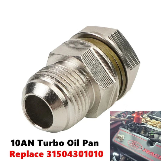 31504301010 10AN Turbo Oil Pan Oil Return Drain Plug Adapter Bung Fitting No Weld Tuck's Performance
