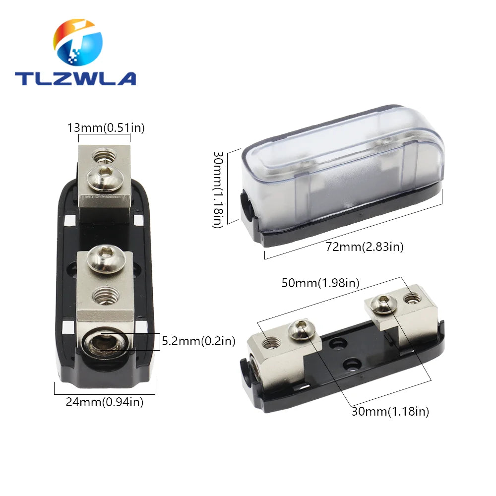 1Set Car Audio Auto Mini ANL AFS Car Fuse Holder Block with Fuse 20A 30A 40A 50A 60A 80A 100A 150A 200 MINI ANL 32V Good Quality Tuck's Performance