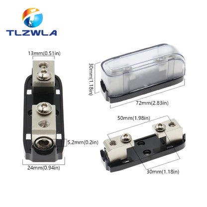 1Set Car Audio Auto Mini ANL AFS Car Fuse Holder Block with Fuse 20A 30A 40A 50A 60A 80A 100A 150A 200 MINI ANL 32V Good Quality Tuck's Performance