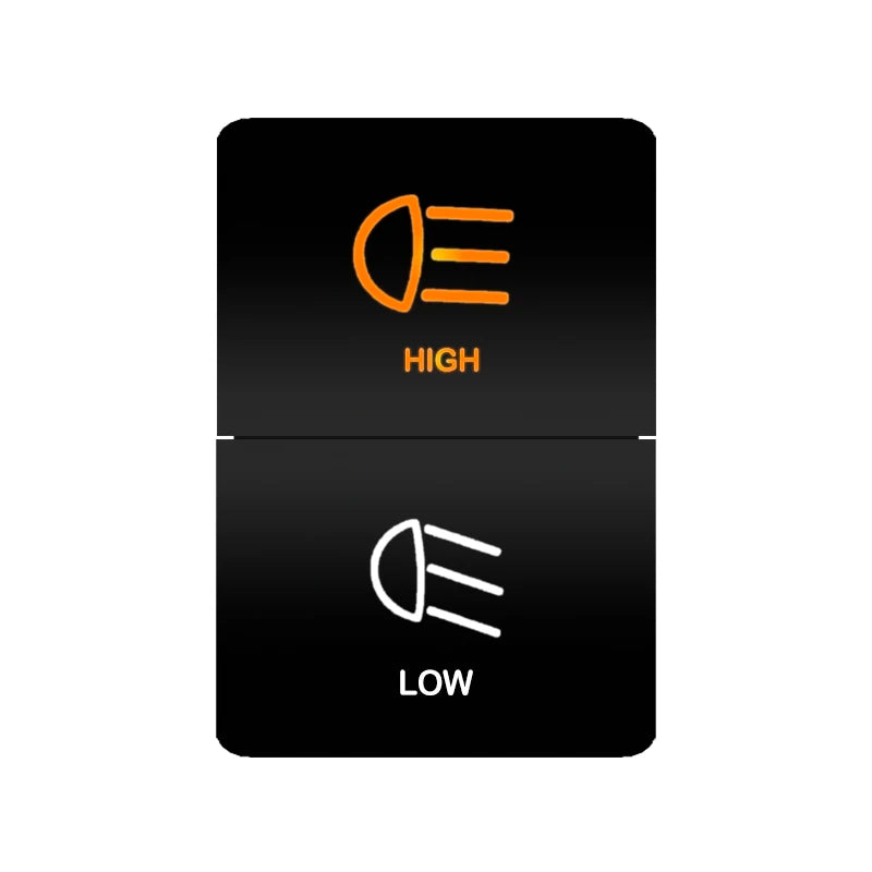 Dual push switch high and low beam