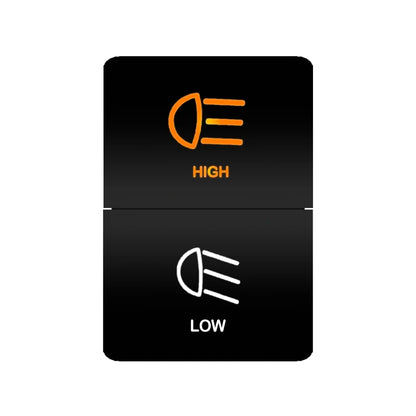 Dual push switch high and low beam