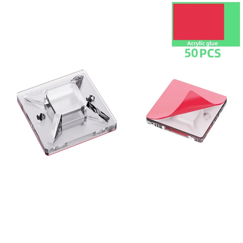 50/100/150pcs Nylon Self-Adhesive Cable Ties Mount Wire Fasten Organizer Fixers Easy Cable Management System Reusable Durable Tuck's Performance