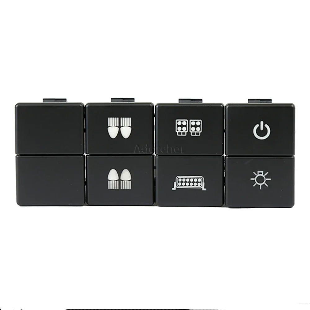 1PC Car Dual Key Switch Dual Switch Radar Tailgate Power LED Headlight Switch Button for ISUZU D-MAX 21-23 Tuck's Performance