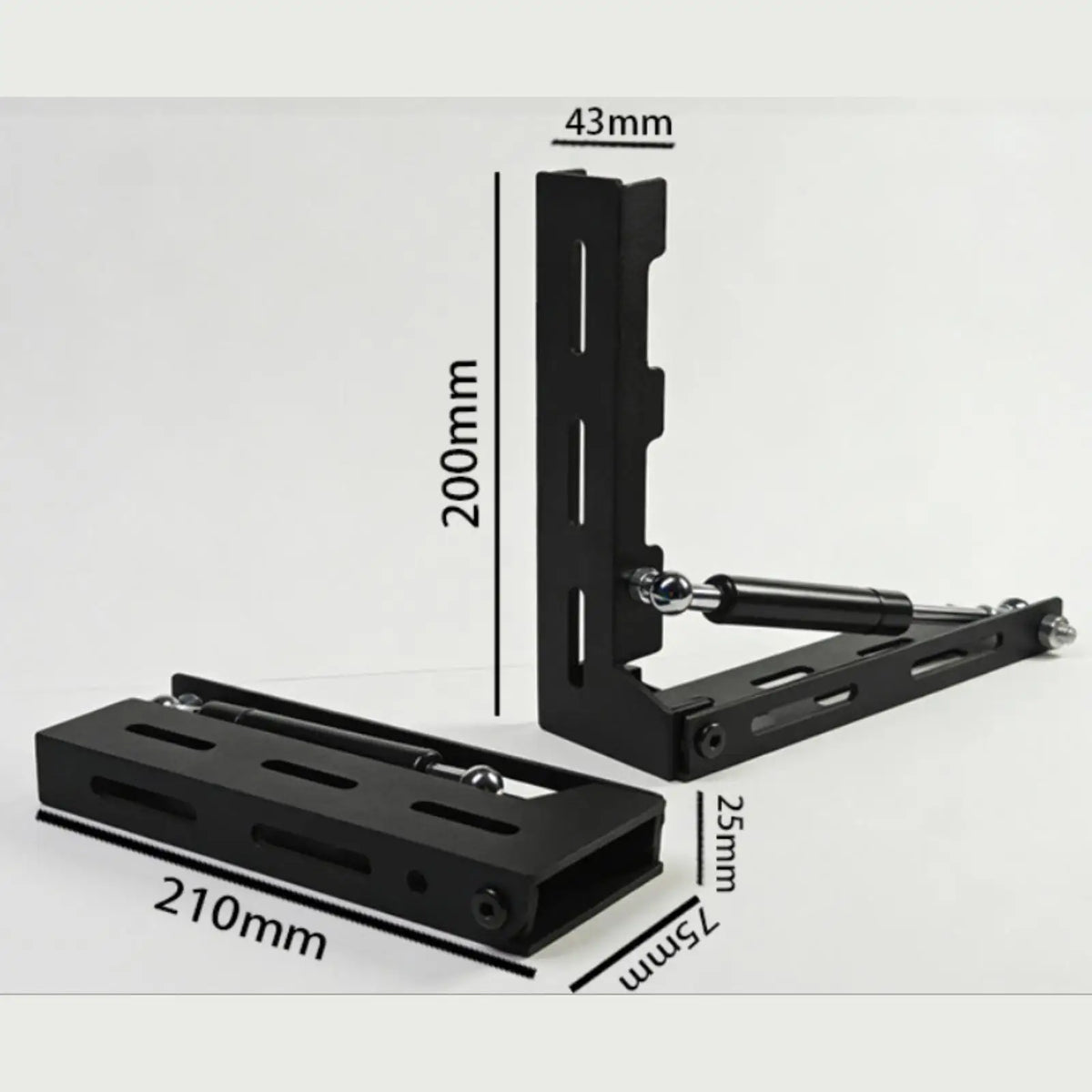 Folding awning bracket dimensions 210 mm base and 200 mm upright