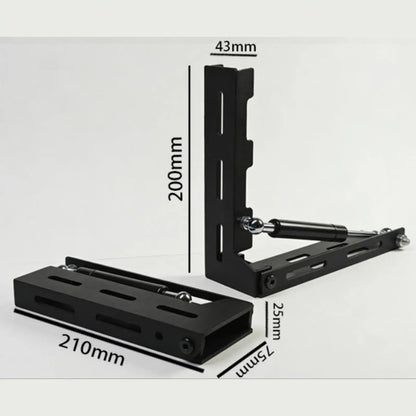 Folding awning bracket dimensions 210 mm base and 200 mm upright
