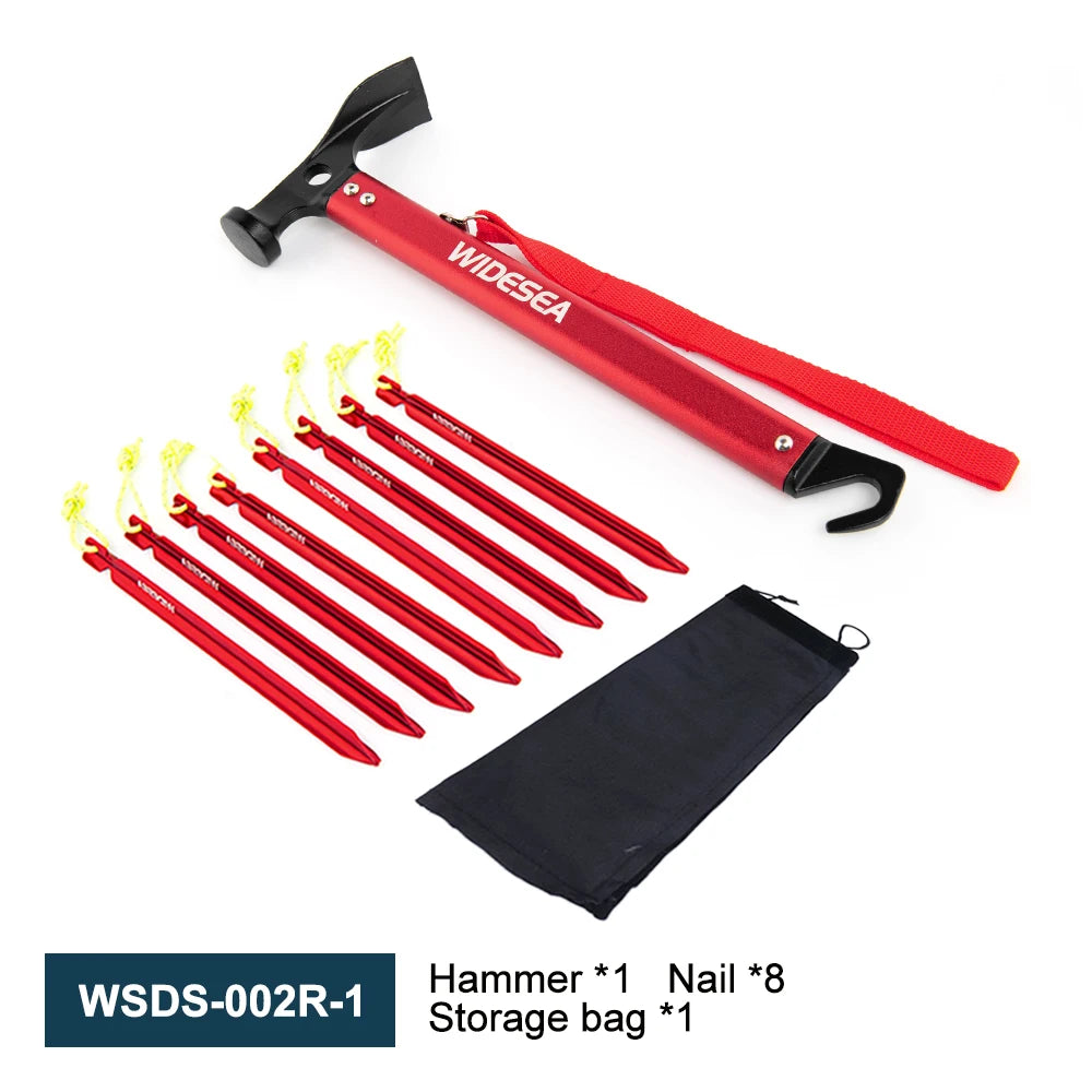 Widesea Aluminum Alloy Camping Nail Hammer Strong Durable Easy to Carry Multifunctional Hammer for Outdoor Tent Staking Backpack Tuck's Performance