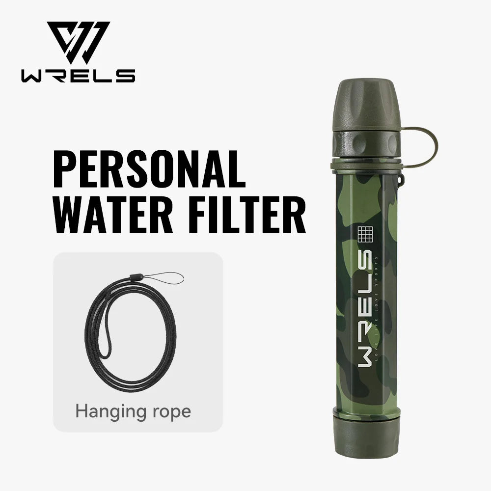 WRELS Outdoor Mini Camping Hiking Purification Water Filter Straw Carbon Fiber Water Bag for Survival or Emergency Supplies Tuck's Performance