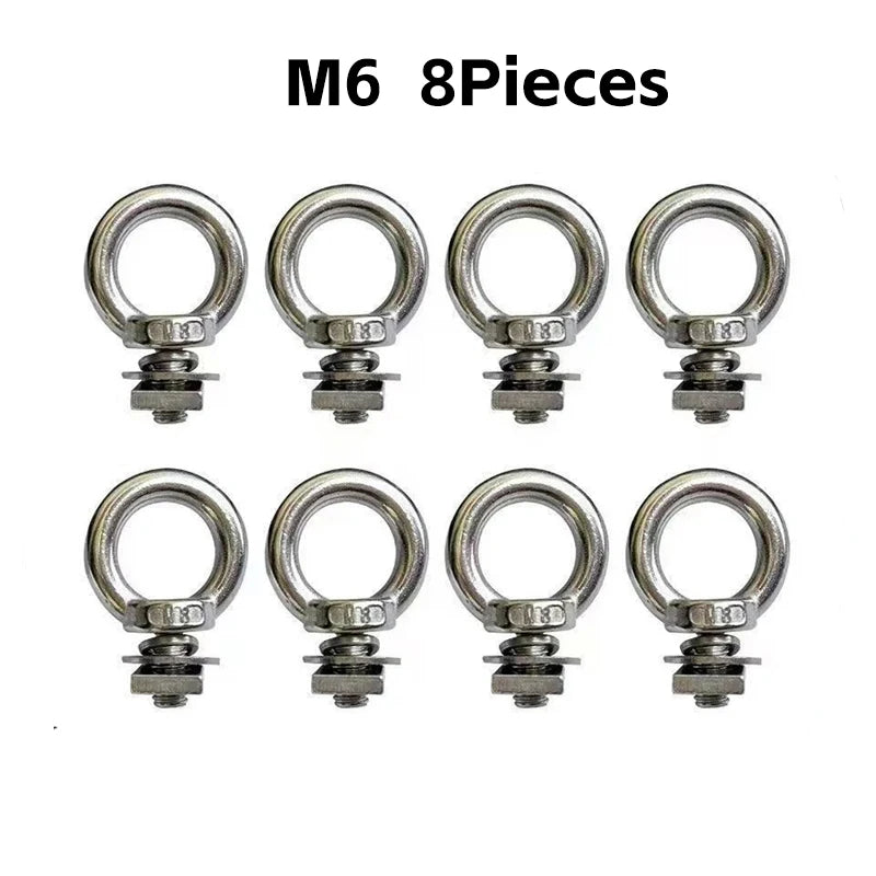 M6 stainless eye bolts 8 pack