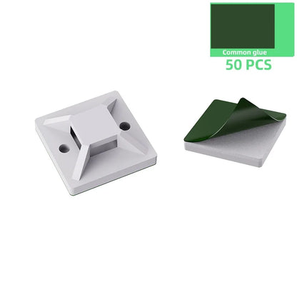 50/100/150pcs Nylon Self-Adhesive Cable Ties Mount Wire Fasten Organizer Fixers Easy Cable Management System Reusable Durable Tuck's Performance