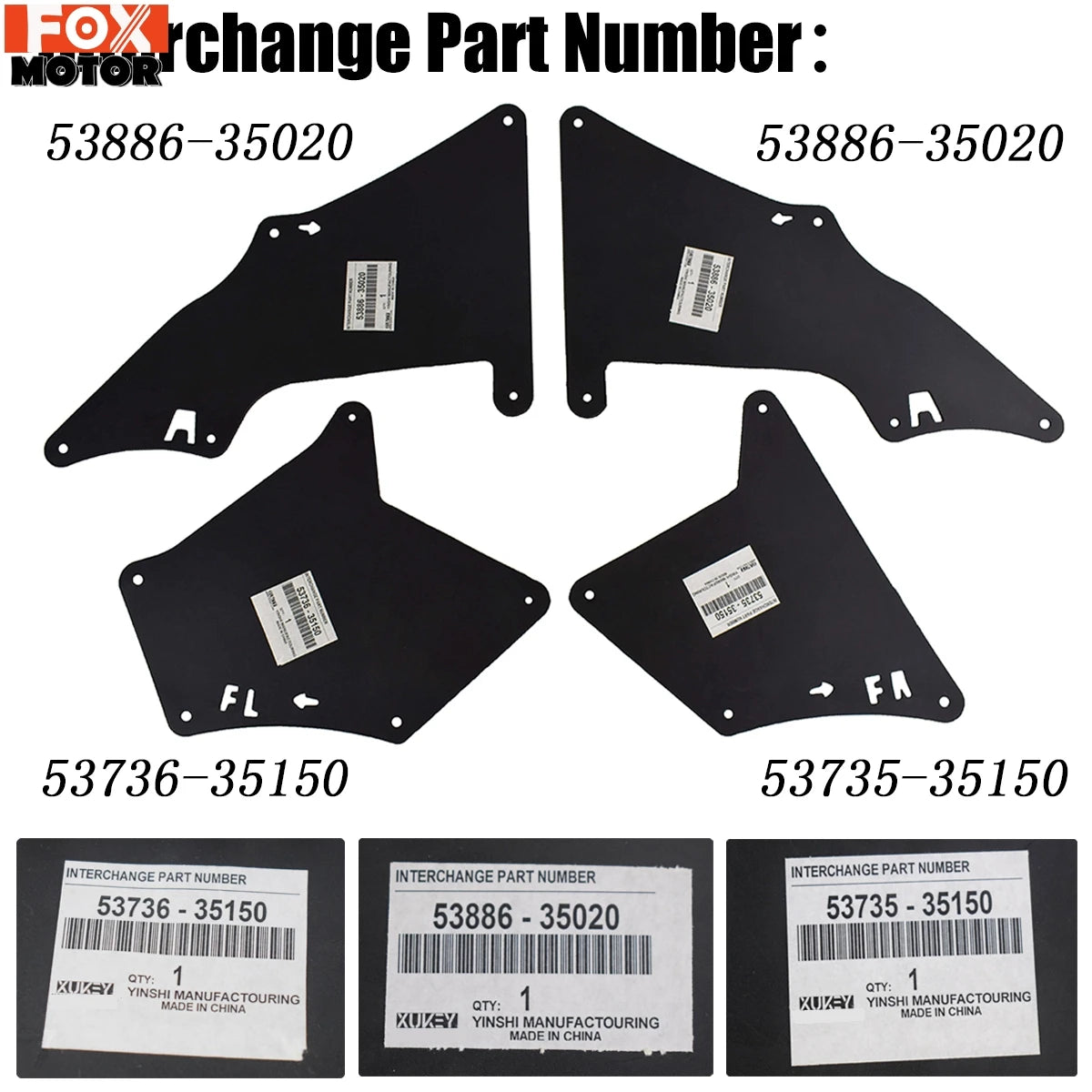 Retaining clip set supplied with Prado fender liner kit