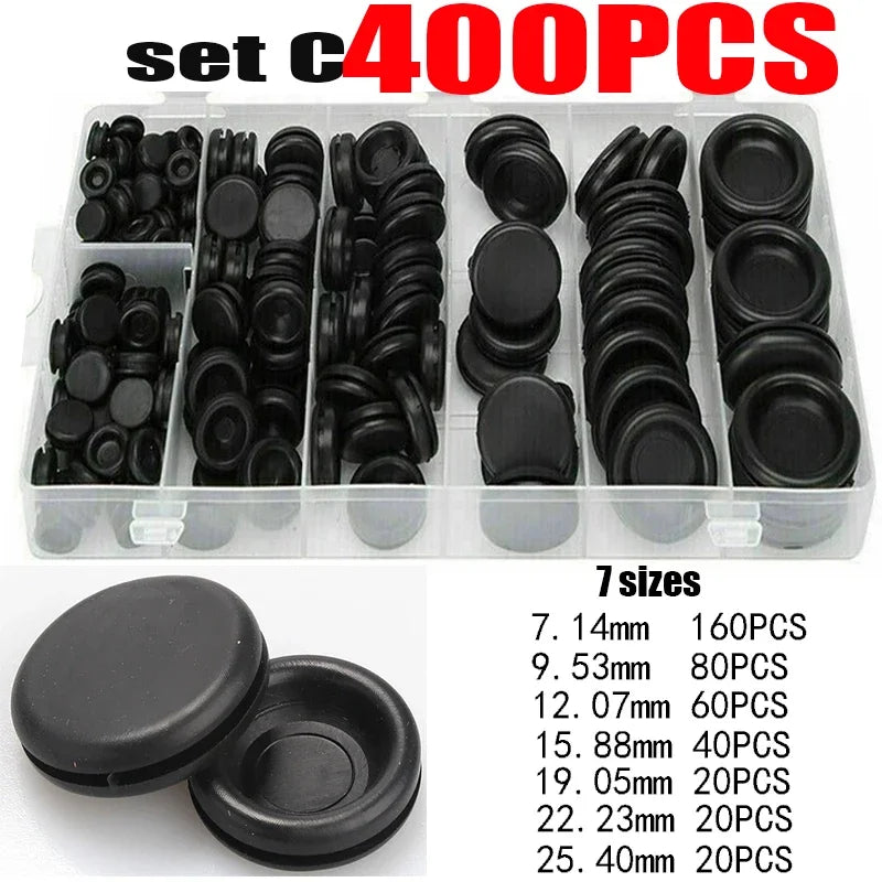 170/200/400pcs Rubber Grommet Assortment Firewall Hole Electrical Wire Grommet Gasket Kit for Wire Plug and Cable 7-25mm o ring Tuck's Performance