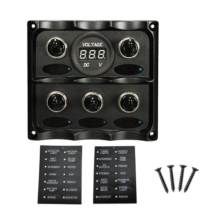 Rocker Switch Panel 4 or 6 Gang - Waterproof, 12V/24V Tucks Performance